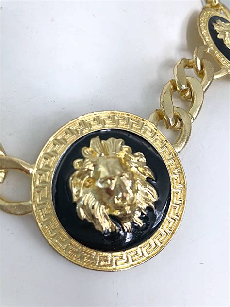 versace lion head necklace